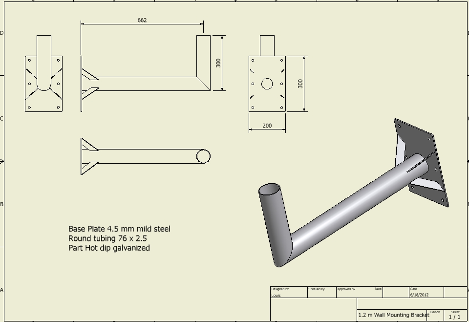 1.2m Wall Mount Bracket